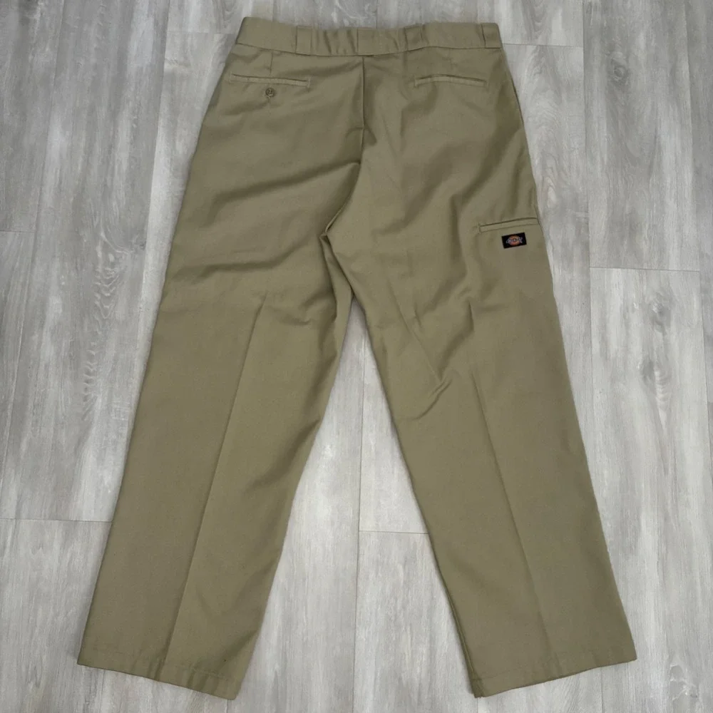 Dickies Mens 40x32 Khaki Loose Fit Double Knee Work Wear Pants Tan Trousers